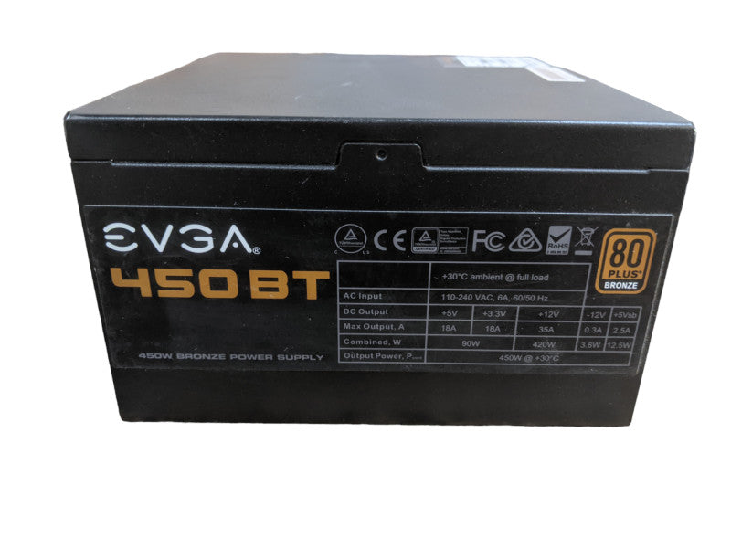 EVGA 450 BT 80+ Bronze 450W Desktop Power Supply | 100-BT- 0450