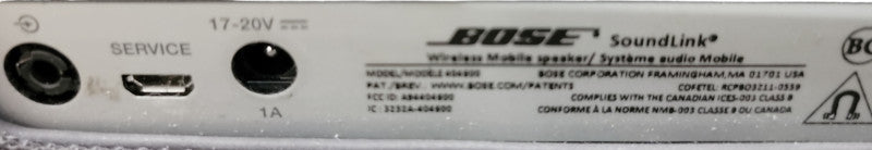 Bose Portable Bluetooth Speaker Soundlink 404600 With Compatible Power Adapter