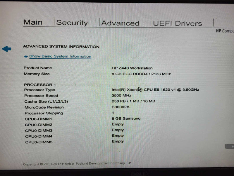 HP Z440 Workstation | Xeon E5-1620v4 | 8GB DDR4 | No HDD  Q$