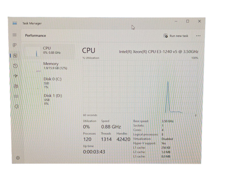 HP Z240 Workstation Intel Xeon E3-1240 v5 @ 3.50 16GB RAM 512 GB NVMe -