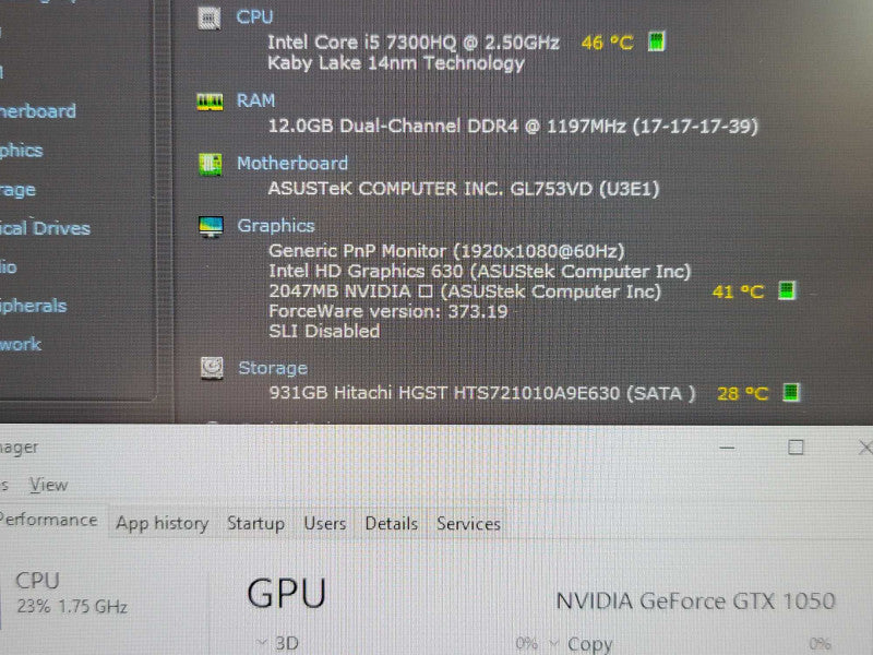ASUS ROG STRIX GL753V| i5-7200HQ| 12GB DDR4| GTX 1050| 1TB HDD READ   Î² BudLap