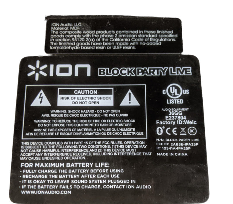 ION Block party live | Speakers