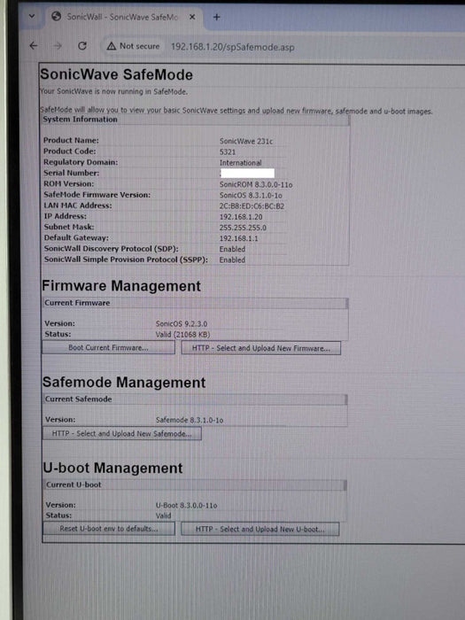 SonicWall SonicWave 231c APL44-0CF wireless access point Q_