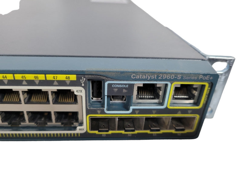 Cisco WS-C2960S-48FPS-L, 48 Port Gigabit PoE+ 740W Switch + Stack Mod !