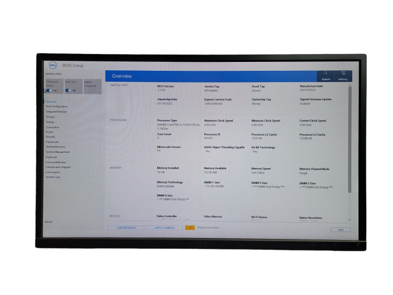 Dell Optiplex 5090  i5 - 10500 CPU @ 3.10GHz 16GB DDR4 Ram Î¸