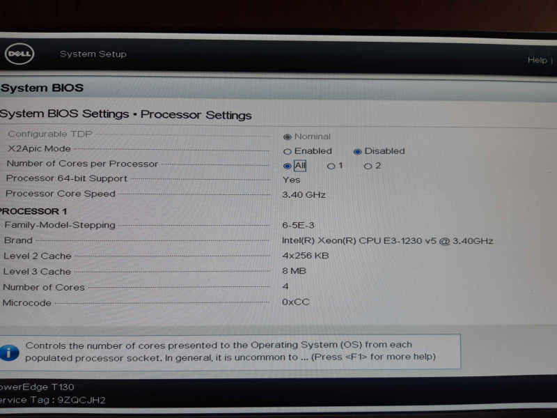PowerEdge T130 Intel Xeon CPU E3 - 1230 V5 @ 3.40GHz 16GB ECC DDR4 Ram Î¸