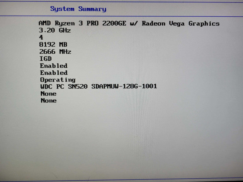 Lenovo M715q USFF | Ryzen 3 PRO 2200GE @ 3.20GHz 4C 8GB DDR4, 128GB NVMe Q$