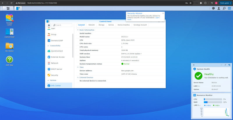 Synology DiskStation DS1511+ 5 Bay NAS, 5x 4TB 3.5\\"HDDs