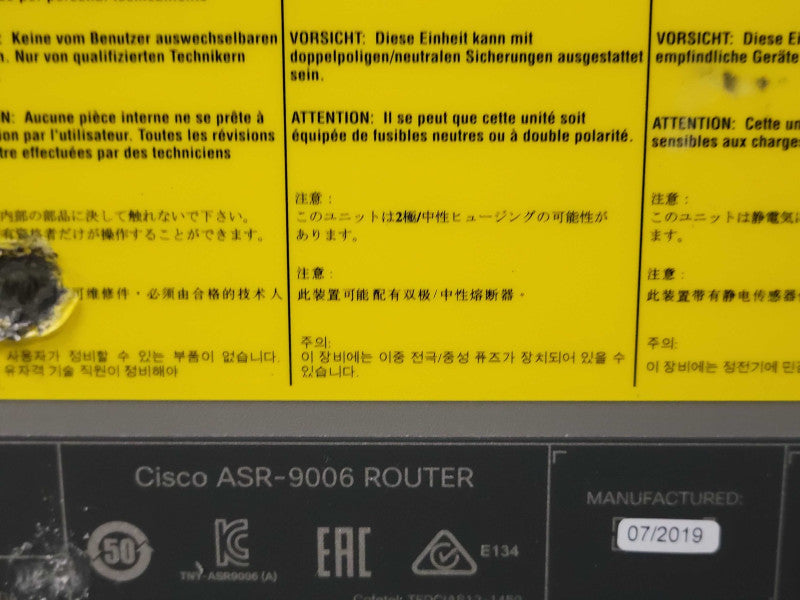 Cisco ASR-9006-DC-V2 9006 DC Chassis only, READ _