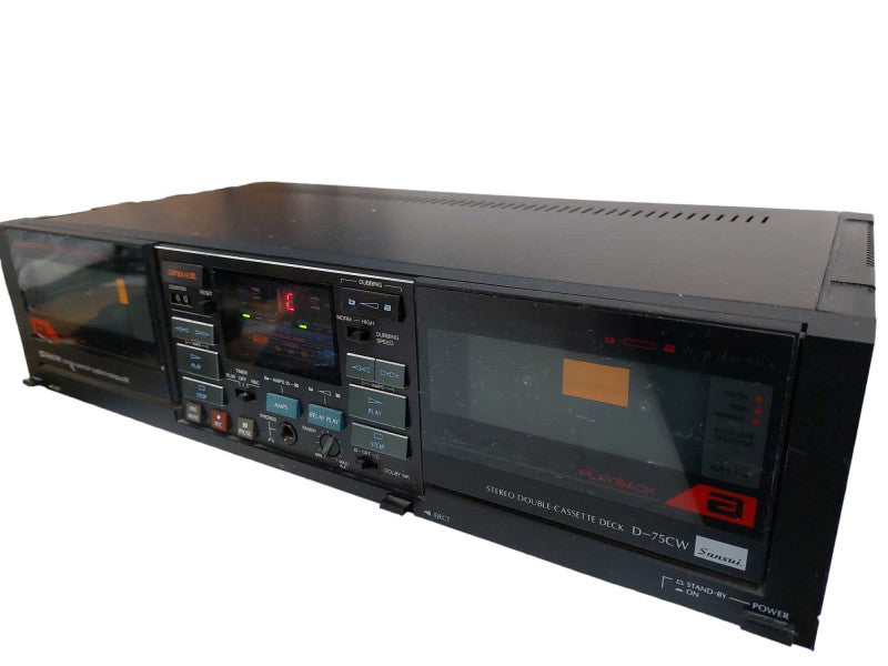 Sansui Vintage Stereo Double Cassette Deck Model: D-75CW  =