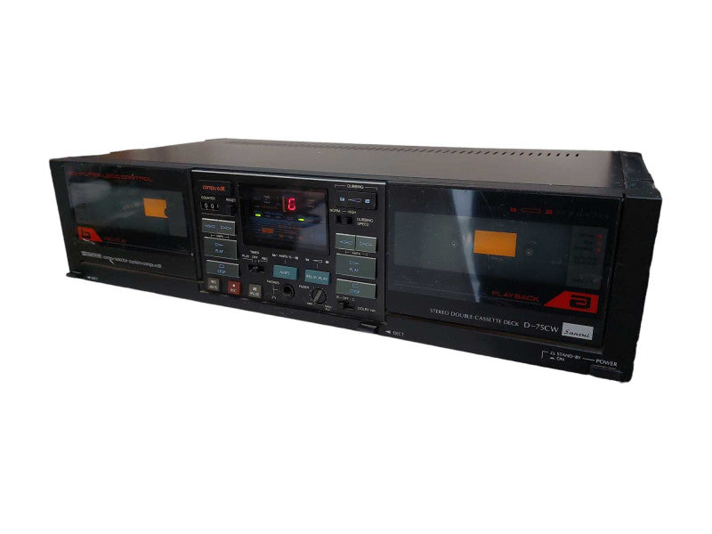 Sansui Vintage Stereo Double Cassette Deck Model: D-75CW  =