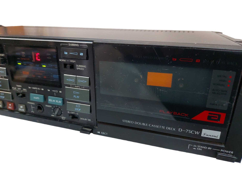 Sansui Vintage Stereo Double Cassette Deck Model: D-75CW  =