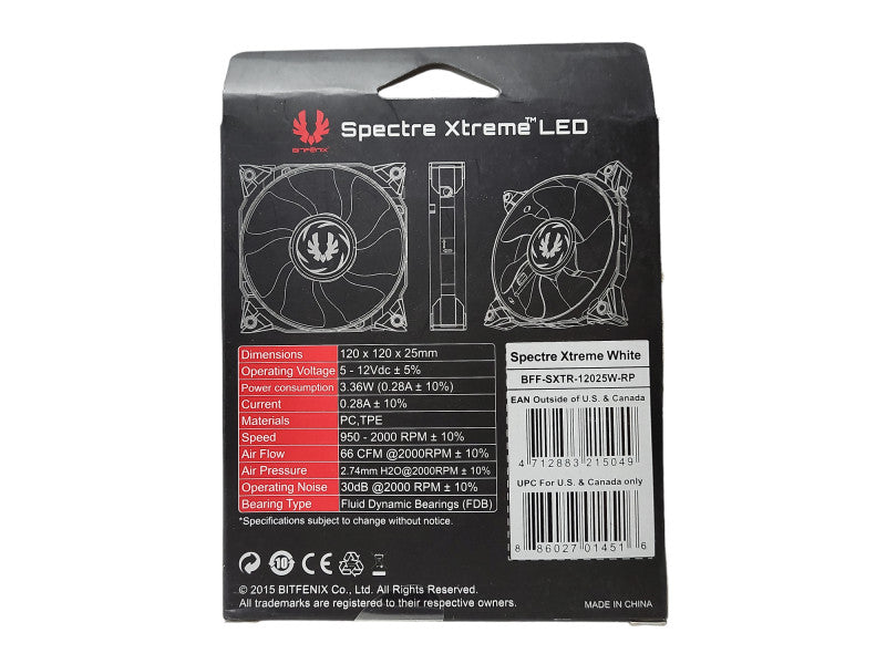 BitFenix Spectre Xtreme LED BFF-SXTR-12025W-RP Brand New $