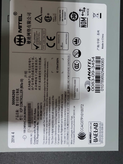 Mitel 3300 MXe III 50006269 ICP Controller, Read Q_