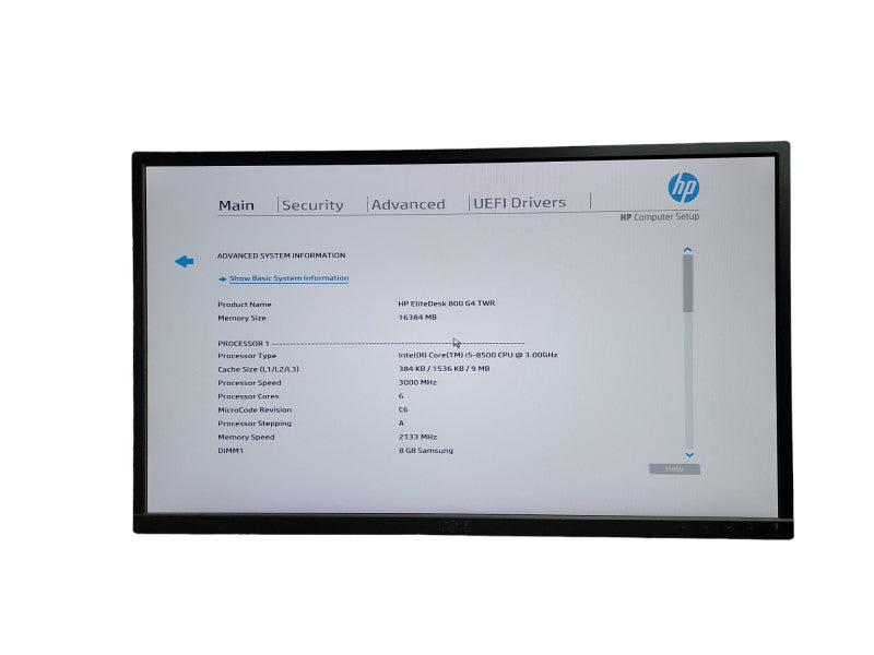 HP EliteDesk 800 G4 TWR  i5 - 8500 CPU @ 3.00GHz 16GB DDR4  Ram Î¸
