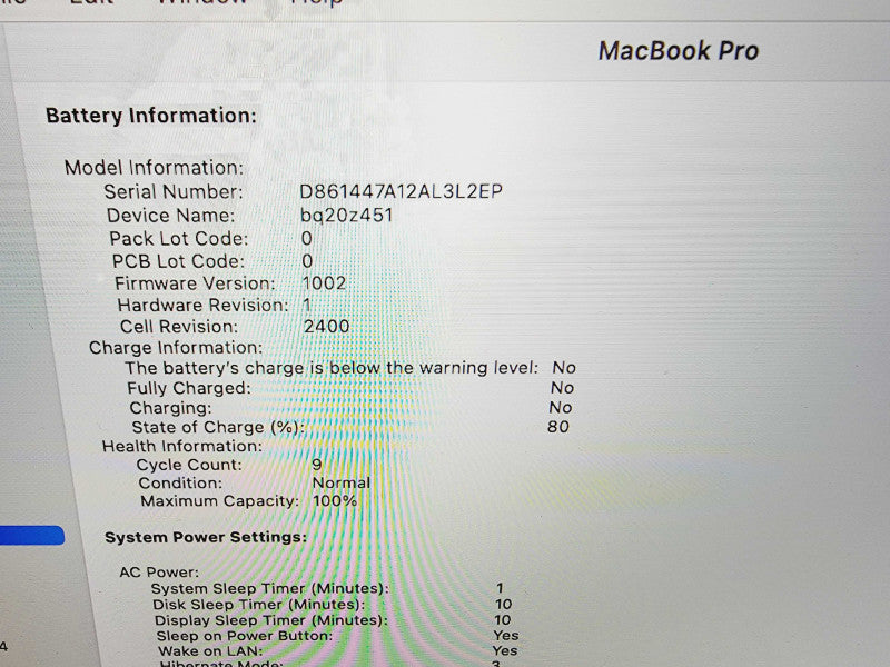 Apple Macbook Pro 2020 13\\" 8-Core M1 @ 3.2GHz 8GB Ram 512GB SSD (