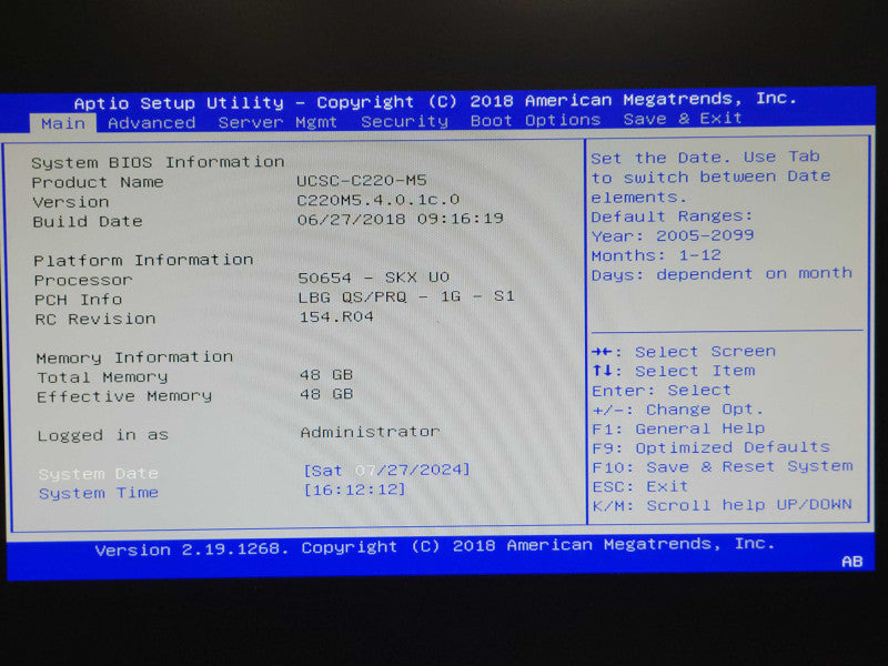 Cisco UCSC-C220-M5 1U, 1x Xeon silver 4114 2.2GHz, 48GB DDR4, 6x 1.2TB SAS _