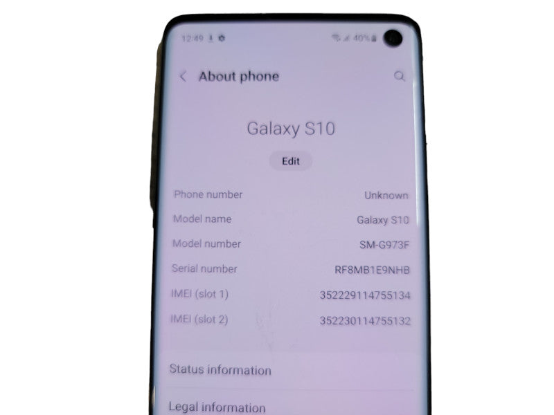 Samsung Galaxy S10 - 128GB - White [Read] (