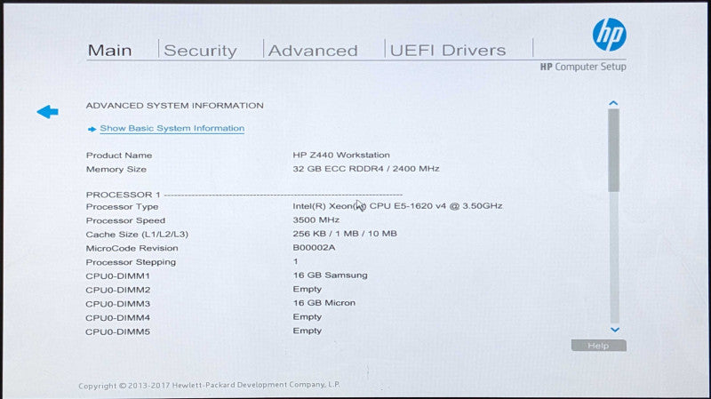 HP Z440 Workstation, Xeon E5-1620 v4 3.50GHz 4C, 32GB DDR4, 2x 1TB HDD, K600