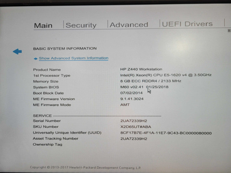 HP Z440 Workstation | Xeon E5-1620 v4 @ 3.50GHz 4C, 8GB DDR4, No GPU/HDD\\'s !