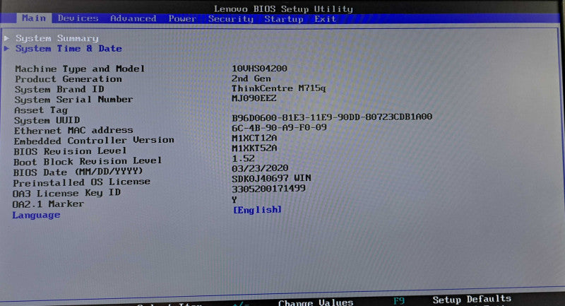 Lenovo M715q USFF | Ryzen 3 PRO 2200GE @ 3.20GHz 4C, 16GB DDR4, 128GB NVMe