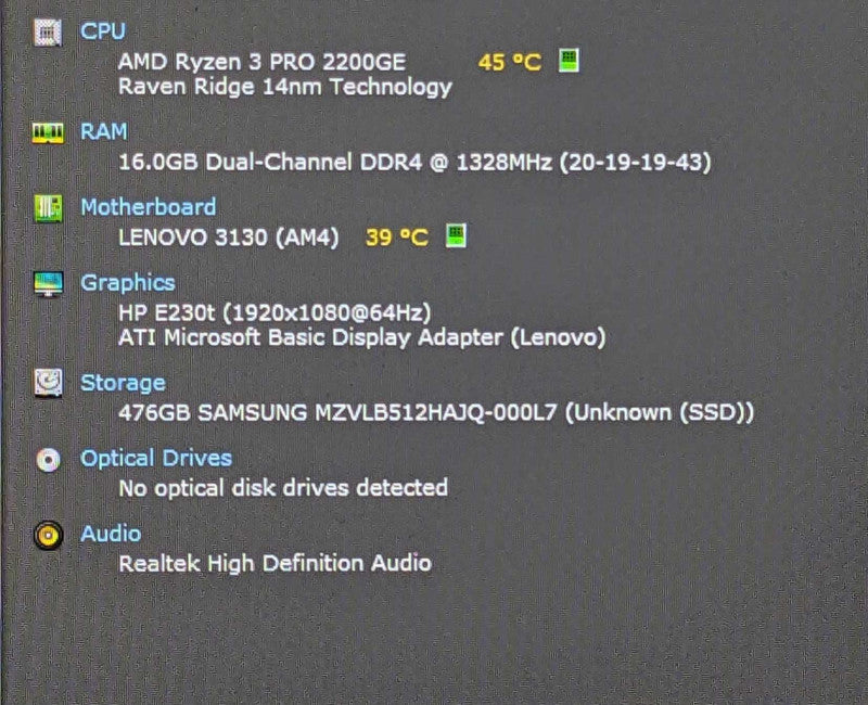 Lenovo M715q USFF, Ryzen 3 PRO 2200GE 3.2GHz 4C, 16GB DDR4, 512GB NVMe, WiFi