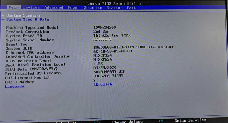 Lenovo M715q USFF | Ryzen 3 PRO 2200GE @ 3.20GHz 4C, 16GB DDR4, 128GB NVMe