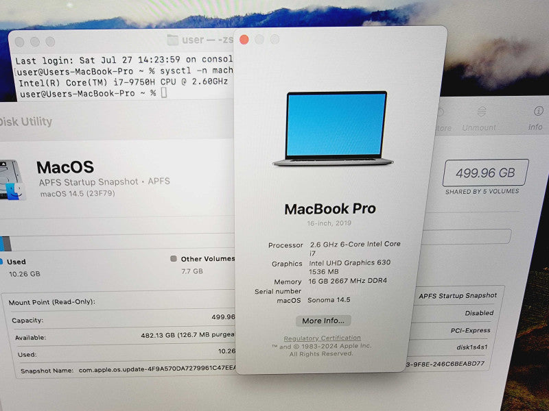 Apple Macbook Pro 2019 16\\" 6-Core i7-9750H @ 2.6GHz 16GB DDR4 512GB SSD Radeon Pro 5300M 4GB (
