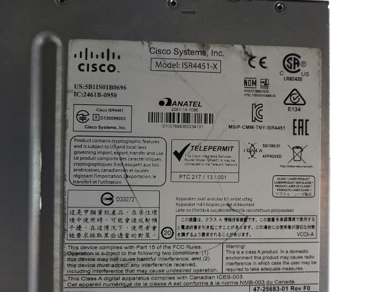 Cisco ISR4451-X/K9 V06 Router 4451 with Dual Power Supplies $