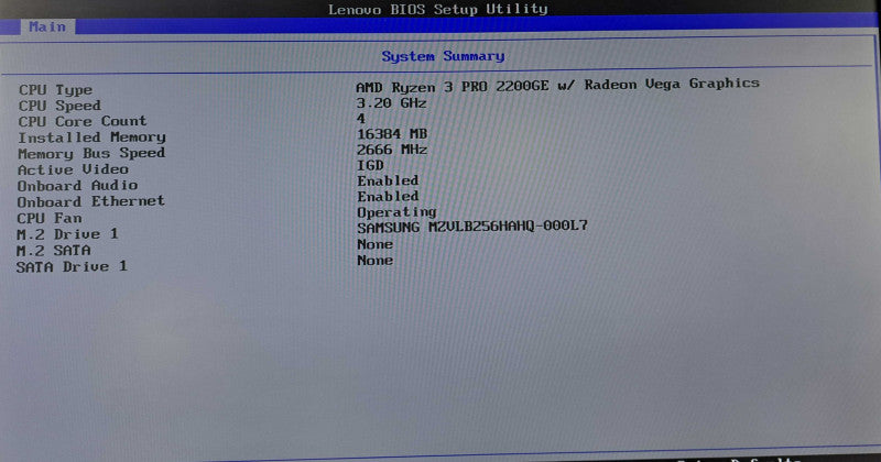 Lenovo M715q USFF | Ryzen 3 PRO 2200GE @ 3.20GHz 4C, 16GB DDR4, 256GB NVMe