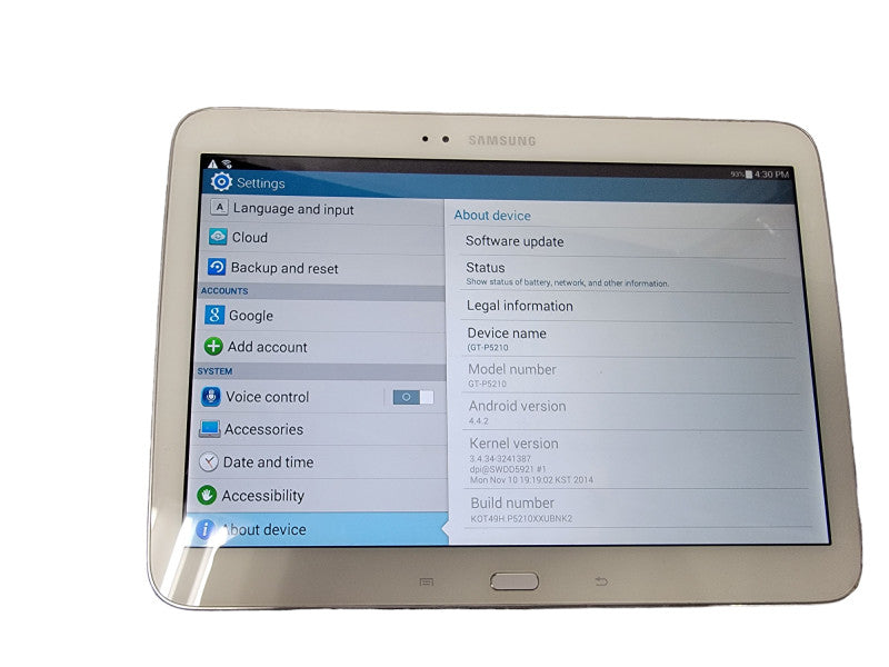Samsung Galaxy Tab GT-P5210 16GB Wi-Fi 10.1 in. Android Tablet - White