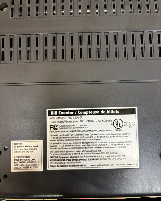 Royal Sovereign RBC-3200-CA Bill Counter Tested And Working