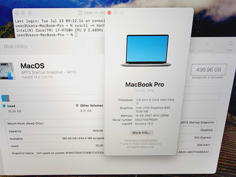 Apple Macbook Pro 2019 16\\" 6-Core i7-9750H @ 2.6GHz 16GB DDR4 512GB SSD Radeon Pro 5300M 4GB (