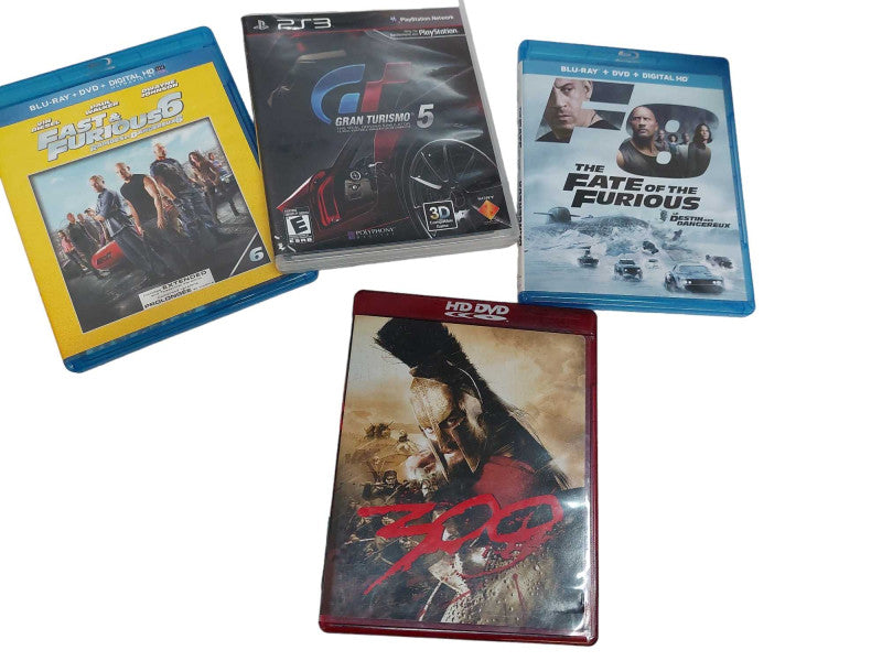Bundle of 2 BluRays & PS3 Game & HD DVD Movie 300 for PS3 Use  =
