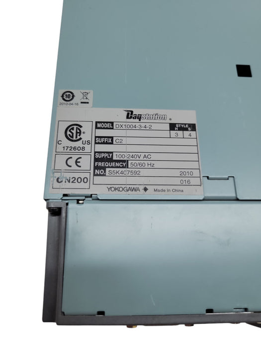 Yokogawa DX1004-3-4-2/RS-232/Ethernet Daqstation Paperless Recorder Q%
