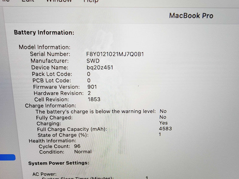 Apple Macbook Pro 2019 13" 4-Core i7-8569U @ 2.8GHz 16GB DDR3 512GB SSD (