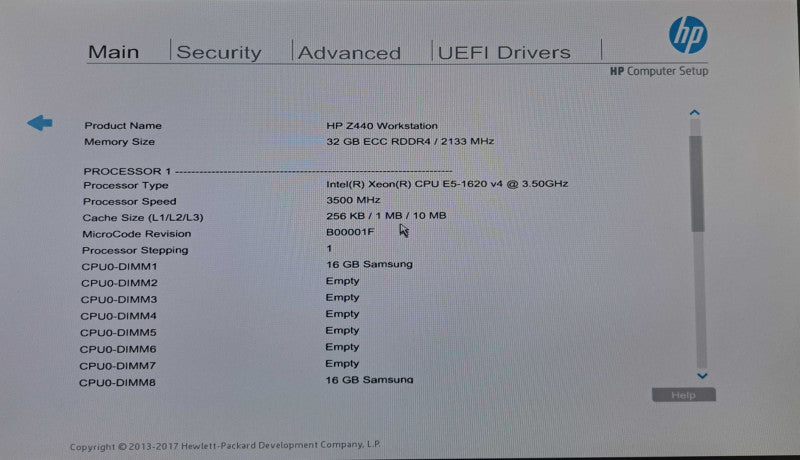 HP Z440 Workstation Xeon E5-1620 v4 @ 3.50GHz 4C, 32GB DDR4, Quadro 2000
