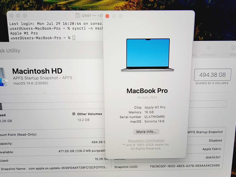 Apple Macbook Pro 2021 16\\" 10-Core M1 Pro @ 3.2GHz 16GB Ram 512GB SSD 16-Core GPU (