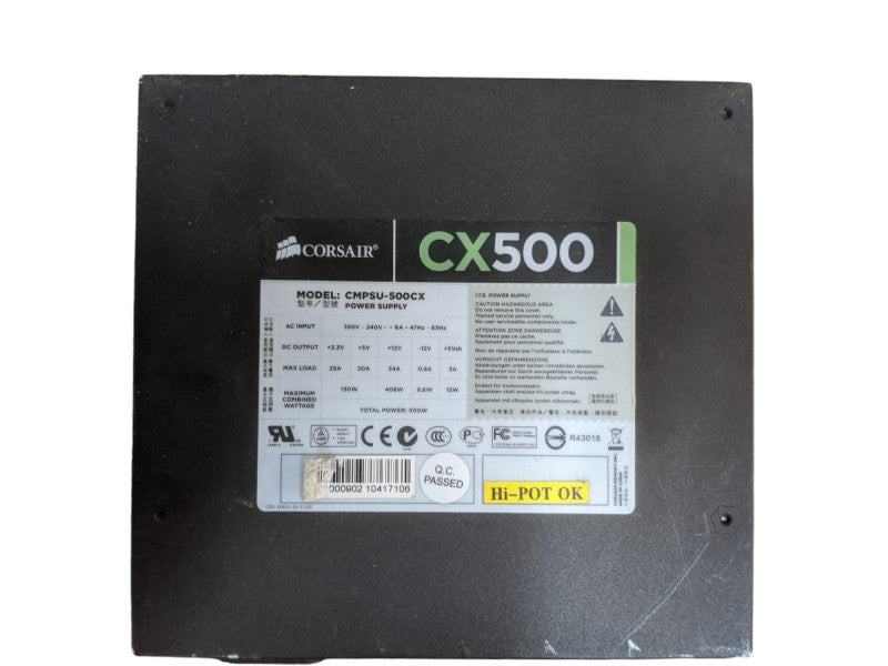 Corsair CX500 | CMPSU-500CX | 500w 80+ | Desktop Power Supply