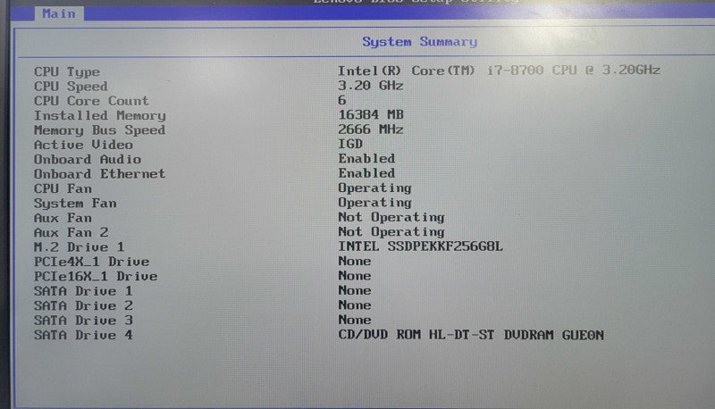 Lenovo ThinkStation P330 i7 - 8700 CPU @ 3.20GHz 16GB DDR4 Ram 256GB NVMe !