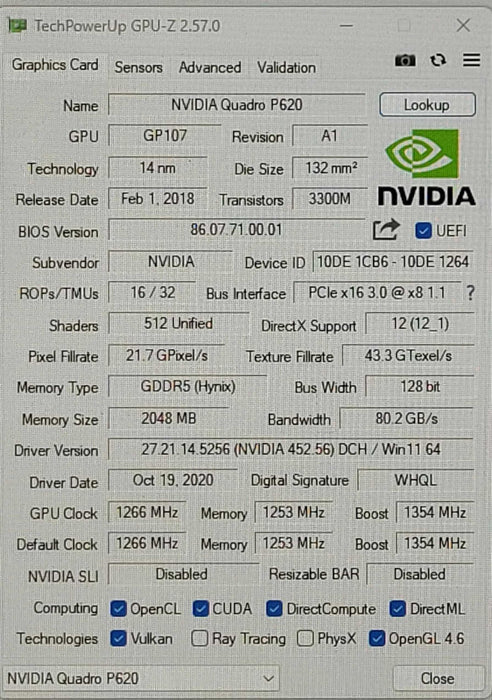 Lenovo P330 Tiny PC, i5-9400T 1.80GHz 6C, 16GB DDR4, 256GB NVMe, P620, WiFi