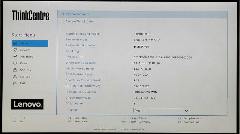Lenovo ThinkCentre M720e, i5-9400 2.90GHz 6C, 16GB DDR4, 512GB NVMe, 1TB HDD
