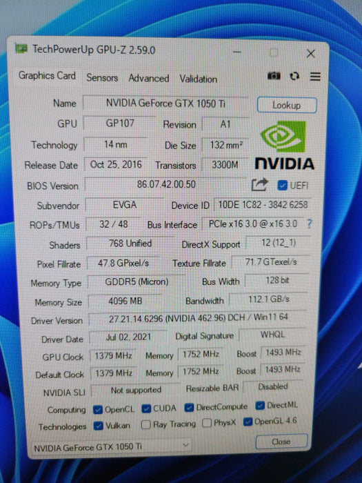 EVGA NVIDIA GTX 1050Ti 4GB PCIE % %