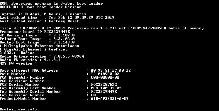Cisco AIR-AP3802I-A-K9 | 802.11AC DUAL BAND AP | Factory Reset