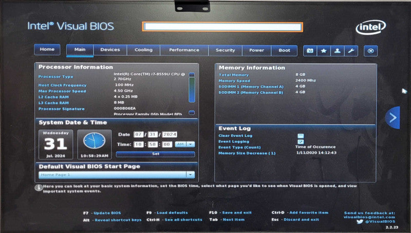 Intel NUC BOXNUC8I7BEH1, i7-8559U 2.70GHz, 8GB DDR4, 256GB NVMe, 1TB SSD, WiFi, PWR