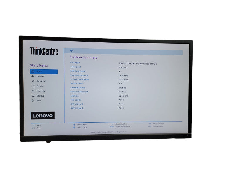 Lenovo ThinkCentre M720e SFF Intel i5 - 9400 CPU @ 2.90GHz 16GB DDR4 Ram QÎ¸
