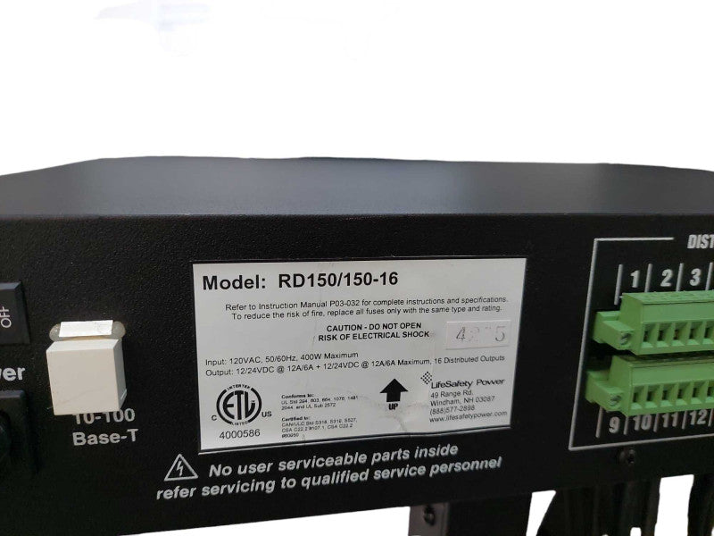 LifeSafety Power Multi-Outlet Power Supply ChargerModel: RD150/150-16 =
