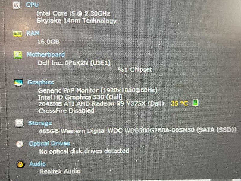 Dell Precision 7510| i5-6300HQ| 16GB DDR4| 500GB SATA SSD  Î² BudLap