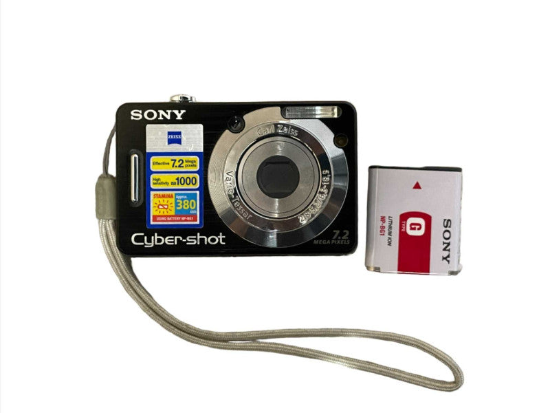 Sony Cyber-Shot DSC-W55 7.2MP Compact Digital Camera, Black w/ Battery
