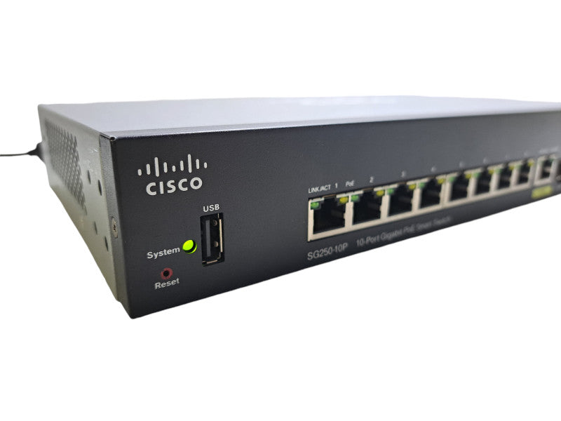 Cisco SG250-10P-K9 | 10-Port Gigabit PoE Smart Switch 2x SFP